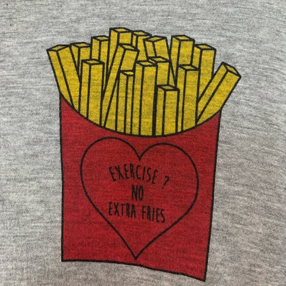 Gaze “Fries” Grey Scoop-neck Short Sleeve Top - Picture 2 of 10